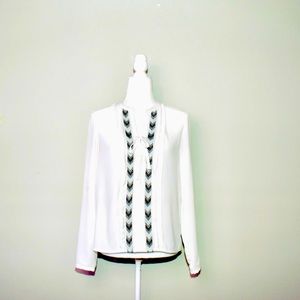 The Limited Embroidery Detail Long Sleeve Top